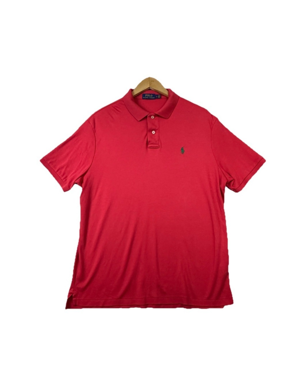 Polo Ralph Lauren Shirt Mens L Classic Pony Logo Short Sleeve Stretch Red Golf